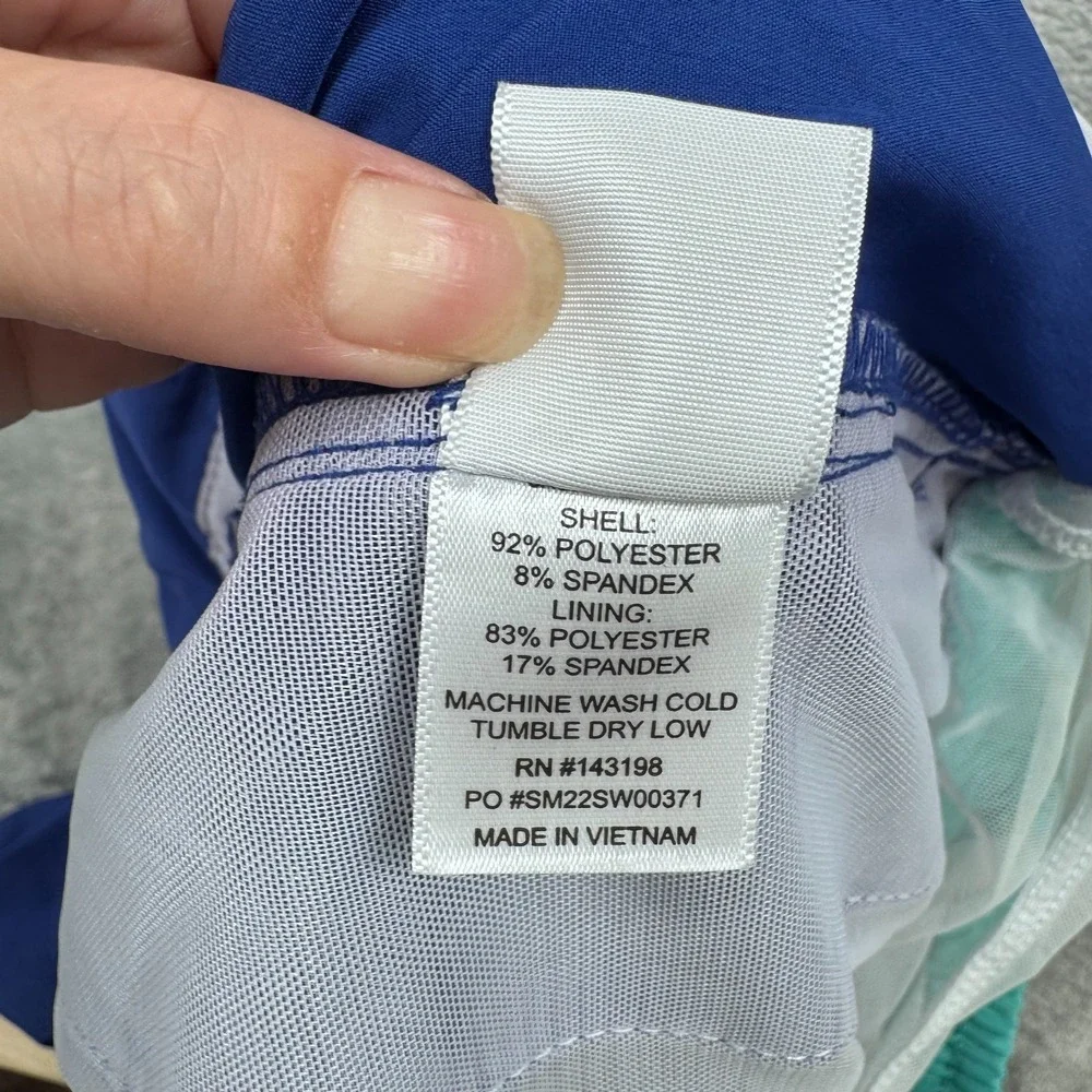 Chubbies Swim Trunks Men Small Blue Lined Drawstring Logo Slash‎ Pockets